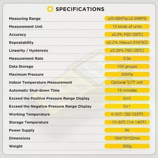 Manómetro Digital Autool Medidor Presión Gas-8