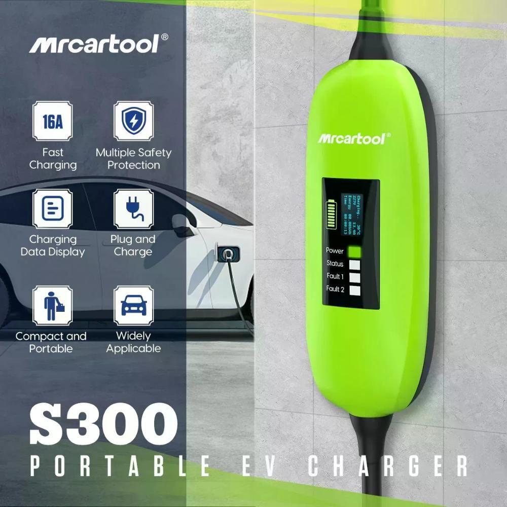 Cargador Auto Eléctrico S300, J1772 16a 5mt-2