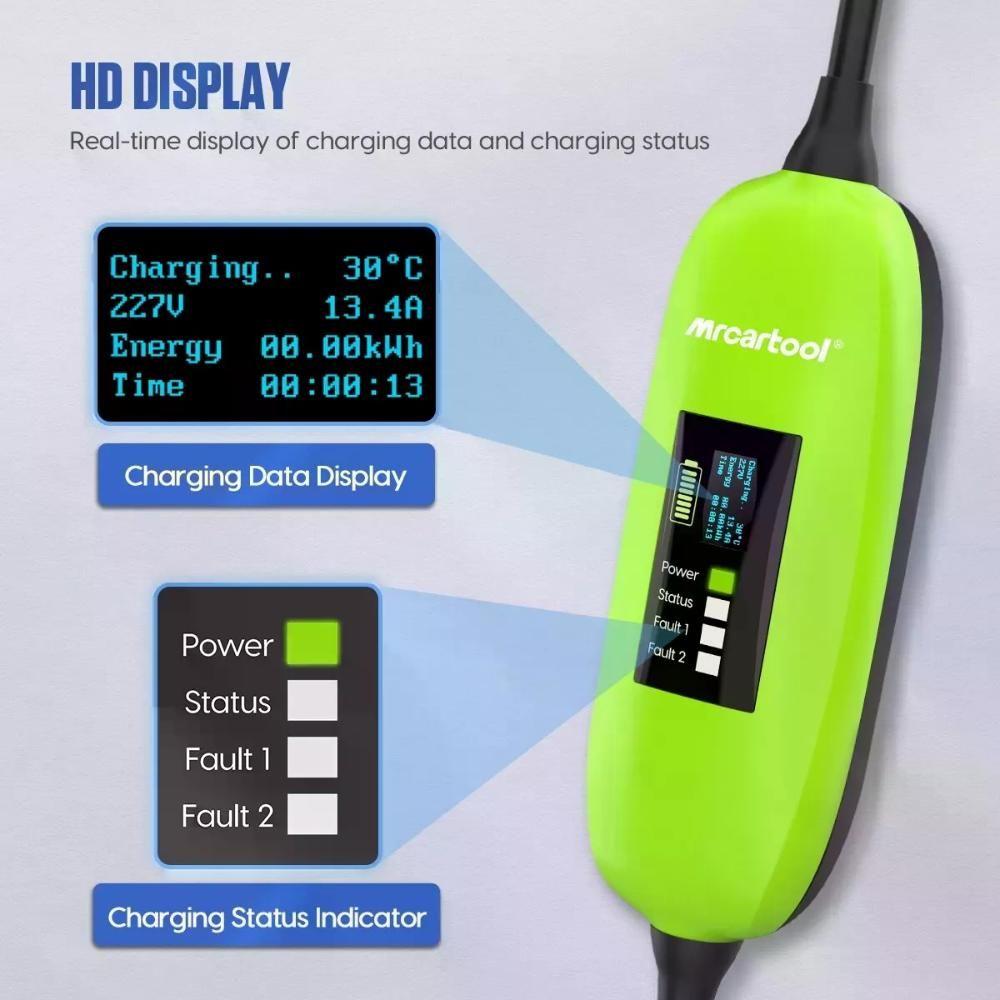 Cargador Auto Eléctrico S300, J1772 16a 5mt-5