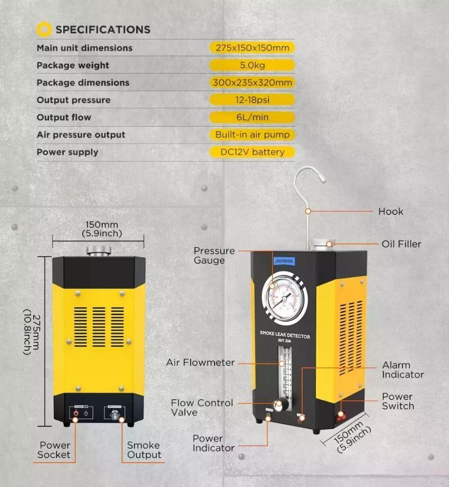 Detector Fugas De Humo Sdt206 Autool New-8