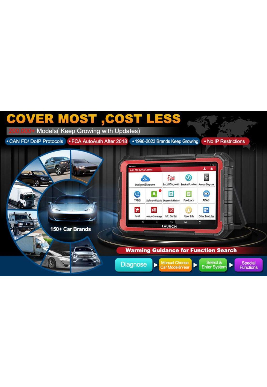 Scanner Launch X431 Pro Elite Bidireccional Can 32 Reinicios-9