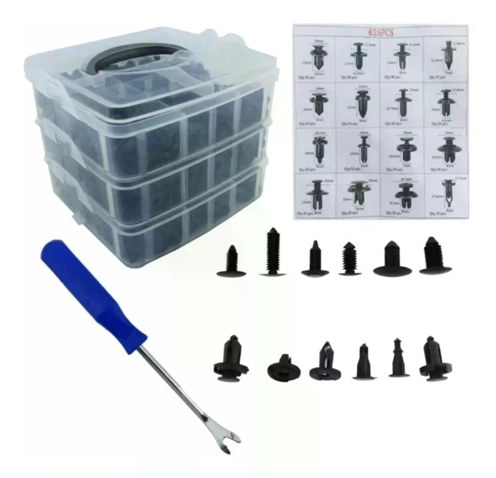 Kit Clip Broche Pvc Plásticos Auto 625 Unid-1