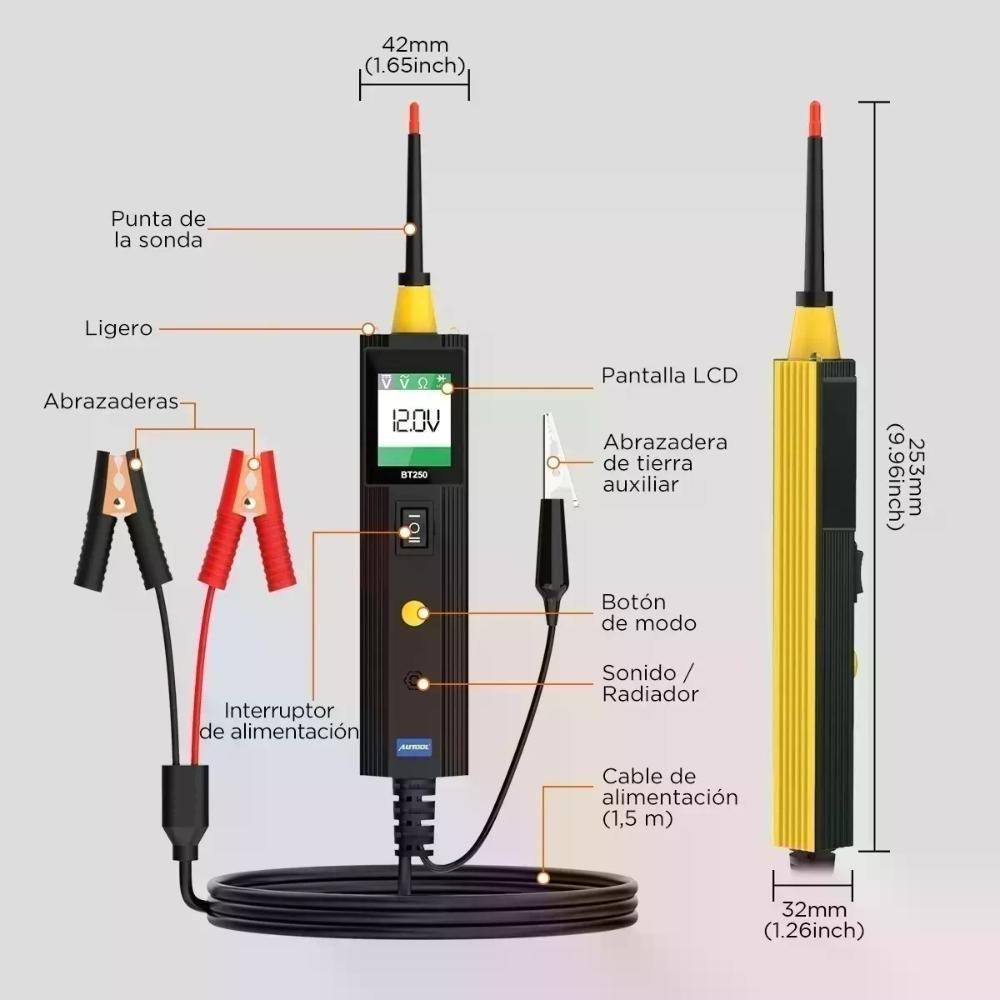 Probador Circuito Automotriz Eléctrico Autool Bt250 12v-9
