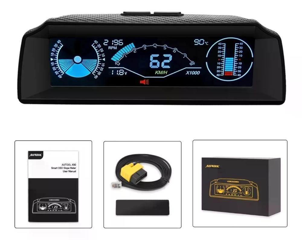 X90 Autool Hud/obd2 Mide Pendientes-4
