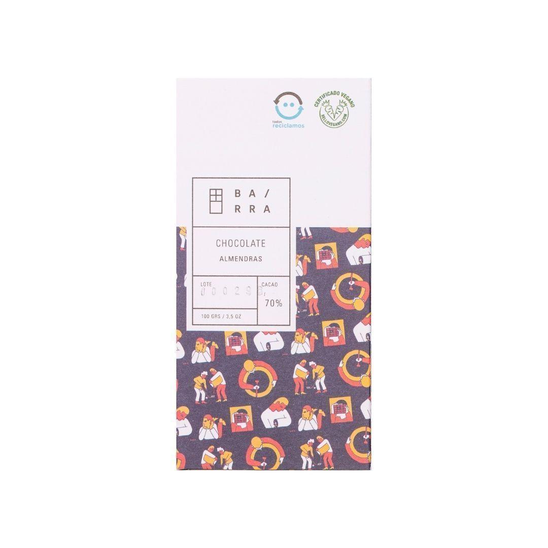Almendras - Barra chocolate 70% Cacao 100gr-0