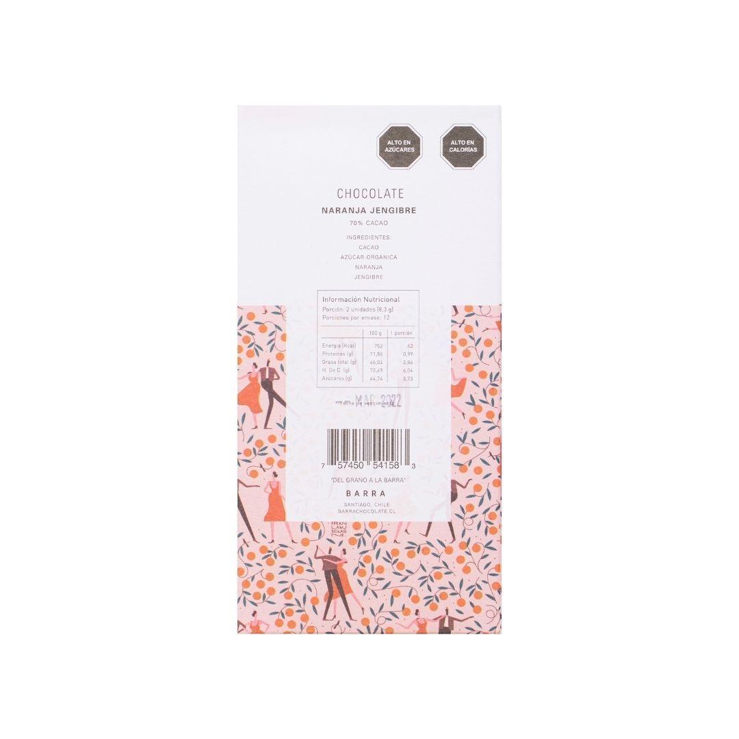 Naranja Jengibre - Barra Chocolate 70% Cacao 100gr-1