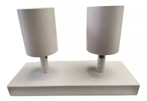 APLIQUE LED BLANCO DOBLE PORTA AMPOLLETA LUZ FRIA-2