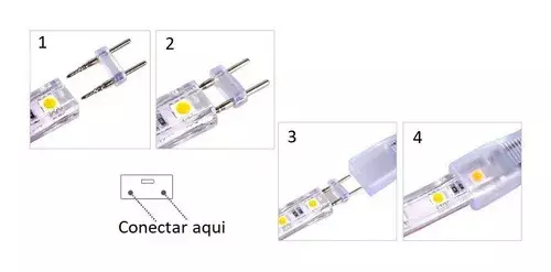 Cinta Led Azul Impermeable 10 Metros + Conector Al 220v-6