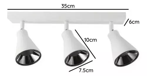 Aplique Trple Porta Dicroico Dirigible Luz Fría -1