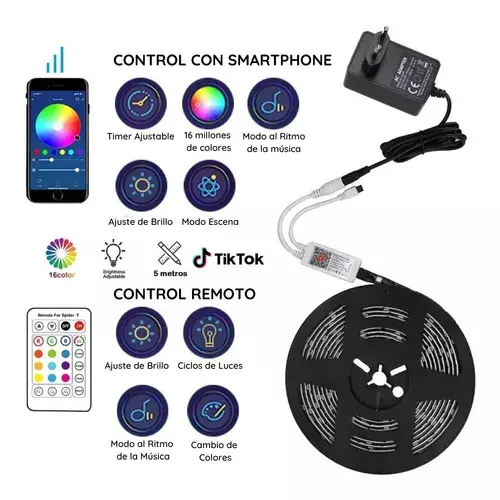 Luces Smart Wifi Cinta Led 5 Metros 24w-3