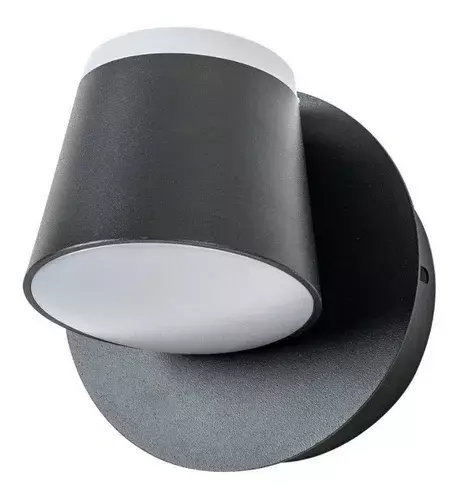 Aplique Led Simple Negro Dirigible Luz Calida 5w-0