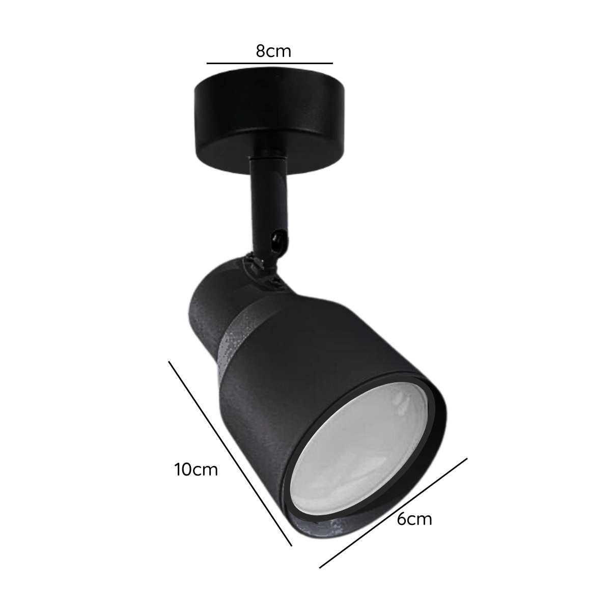 Aplique Negro Con Ampolleta Dicroica Dirigible Luz Calida-1