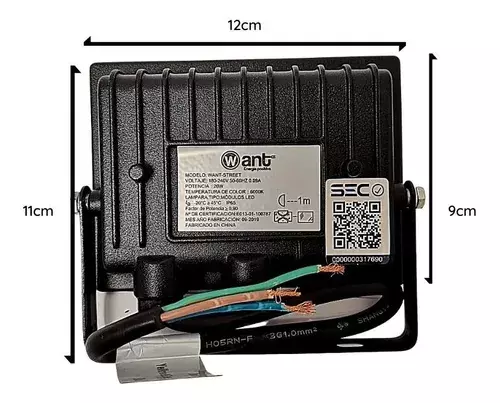 Foco Proyector De Area Led 20w Exterior Sec Luz Fría -3