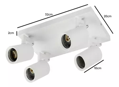APLIQUE LED BLANCO 4 FOCOS PORTA GU10 LUZ CALIDA-1