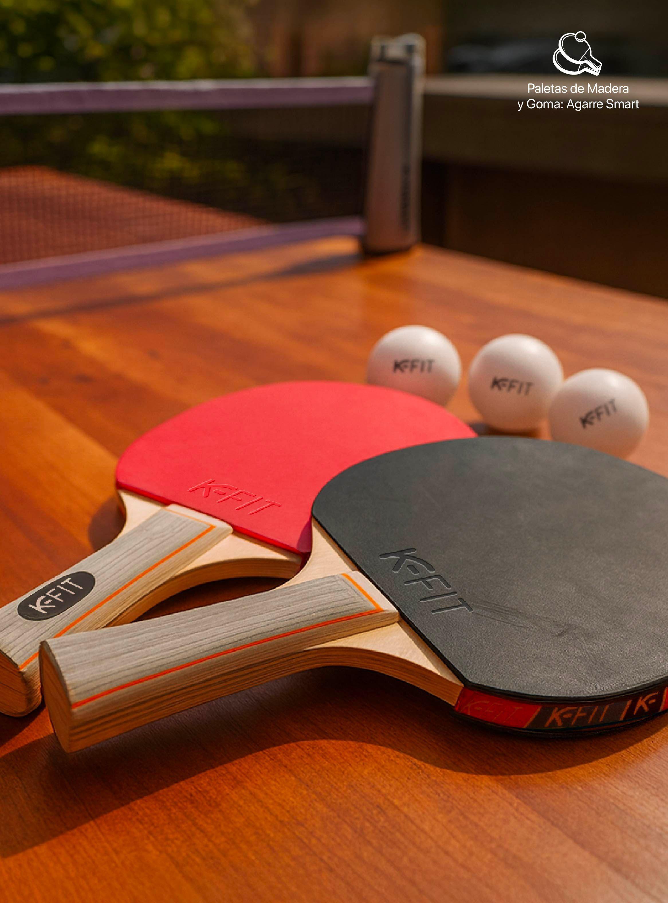 Set Ping Pong Tenis Mesa 2 Paleta + 3 Pelotas + Malla Retráctil K-Fit-3