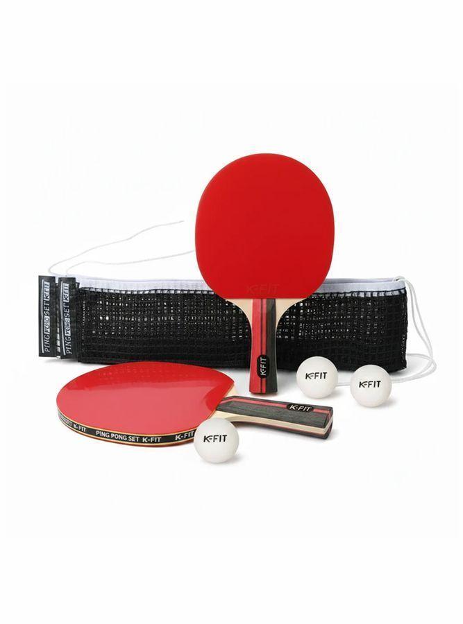 Set Ping Pong Tenis Mesa 2 Paleta + 3 Pelotas + Malla Retráctil K-Fit-7