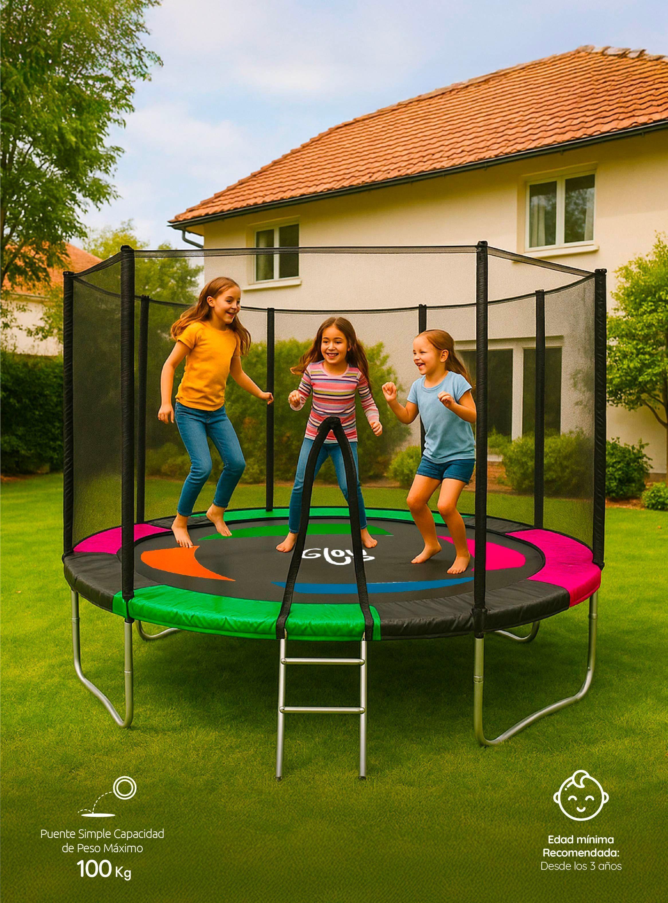 Cama Elástica 2,44 mts 8ft Glowup + Escalera Edición Exclusiva P-7