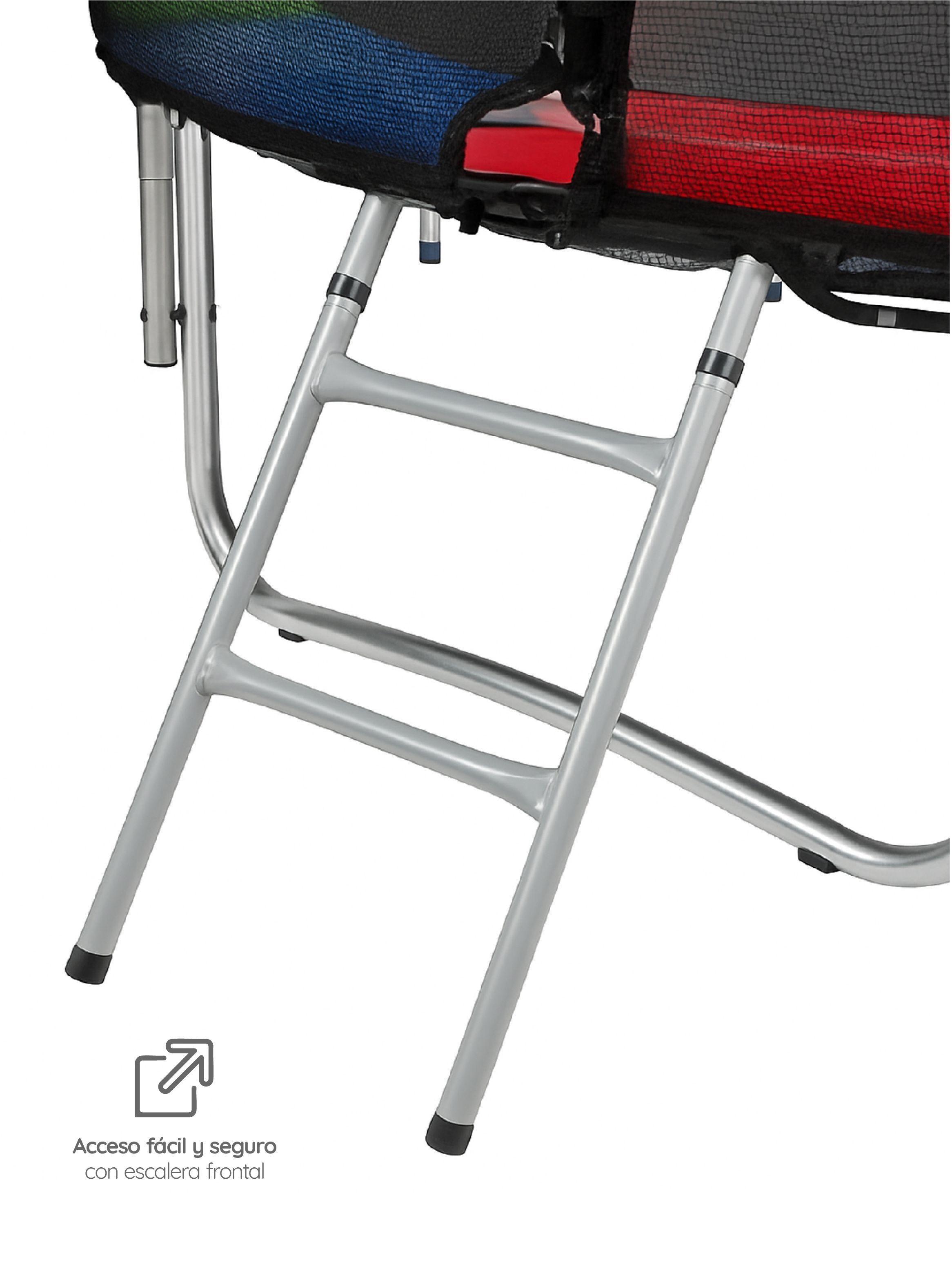 Cama Elástica 14ft 4,27 mts GlowUp con Malla seguridad + Escalera-2