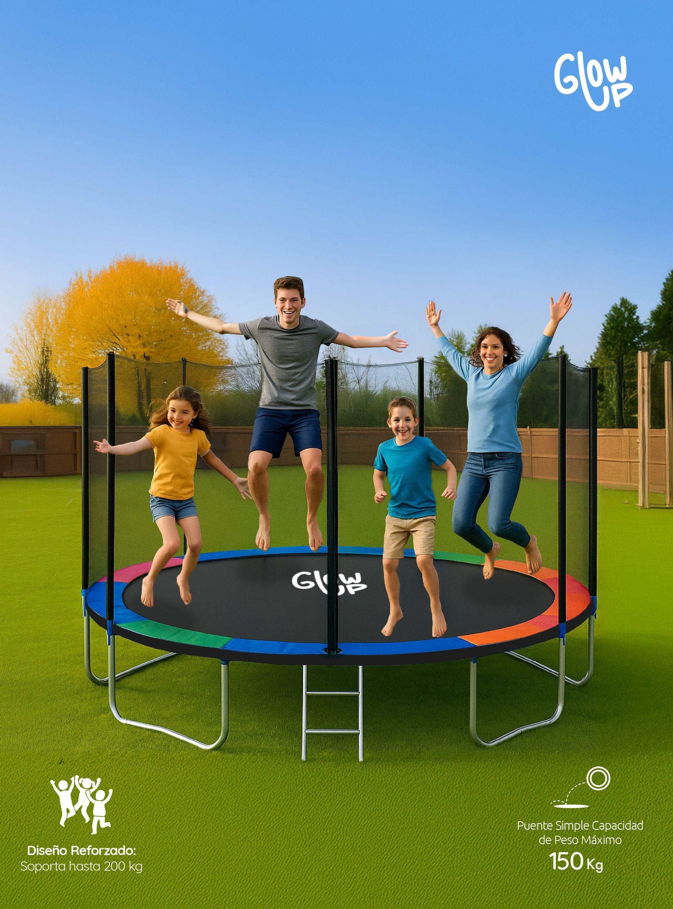Cama Elástica 14ft 4,27 mts GlowUp con Malla seguridad + Escalera-6