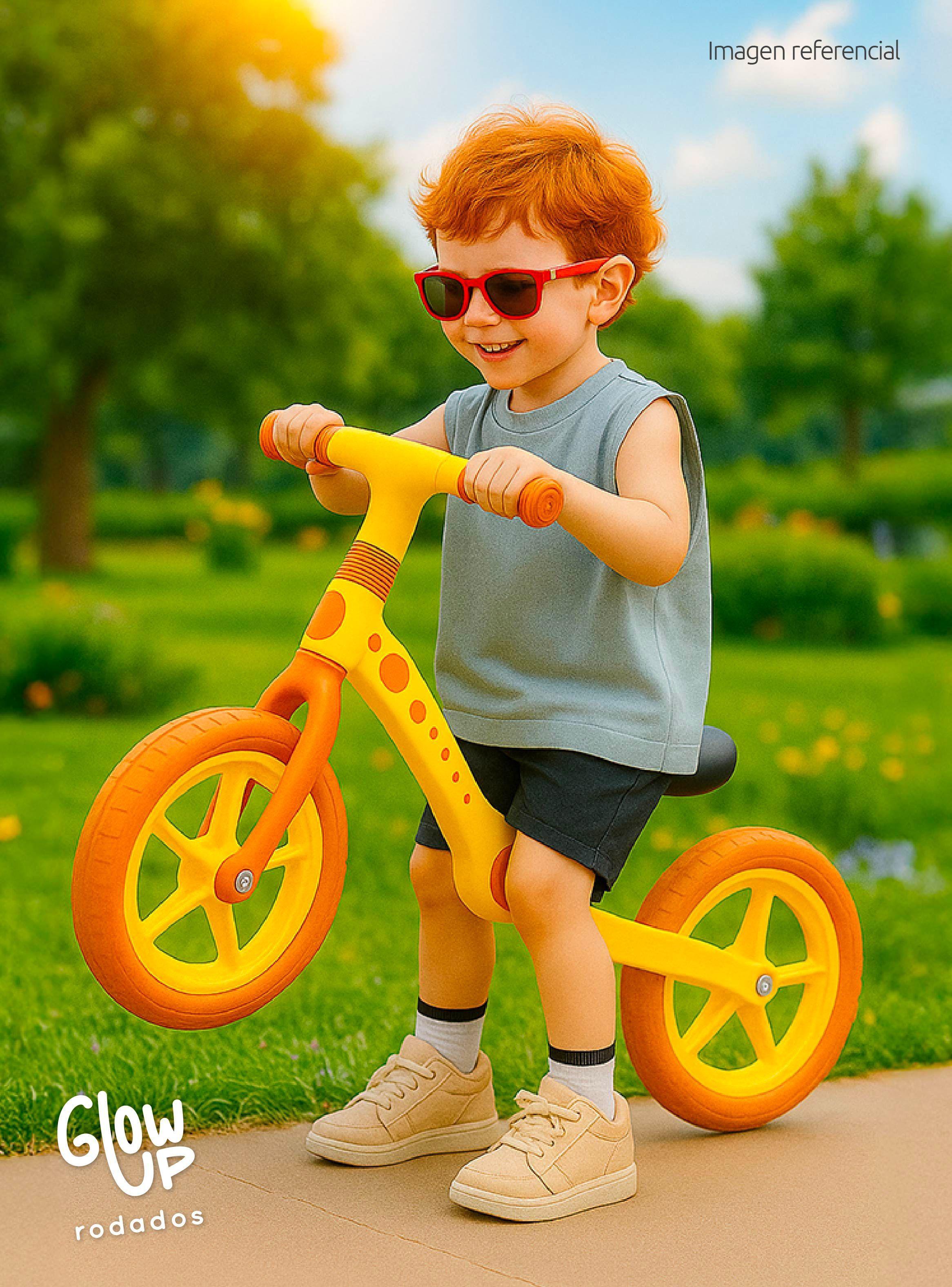 Bicicleta De Equilibrio Infantil Shgat Gira Amarilla Glowup-7