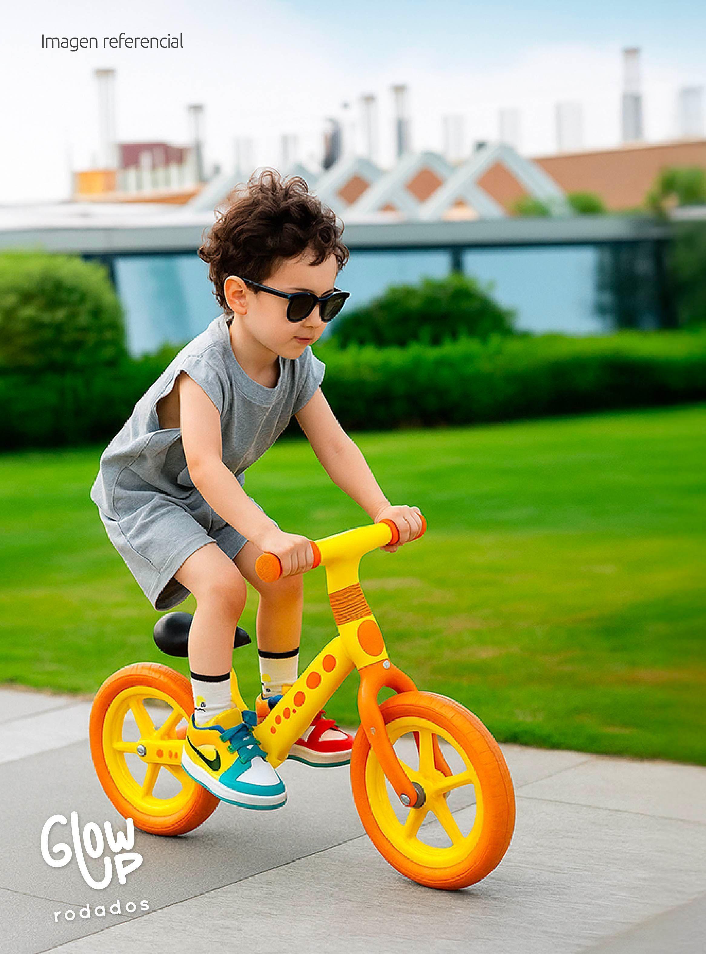 Bicicleta De Equilibrio Infantil Shgat Gira Amarilla Glowup-5