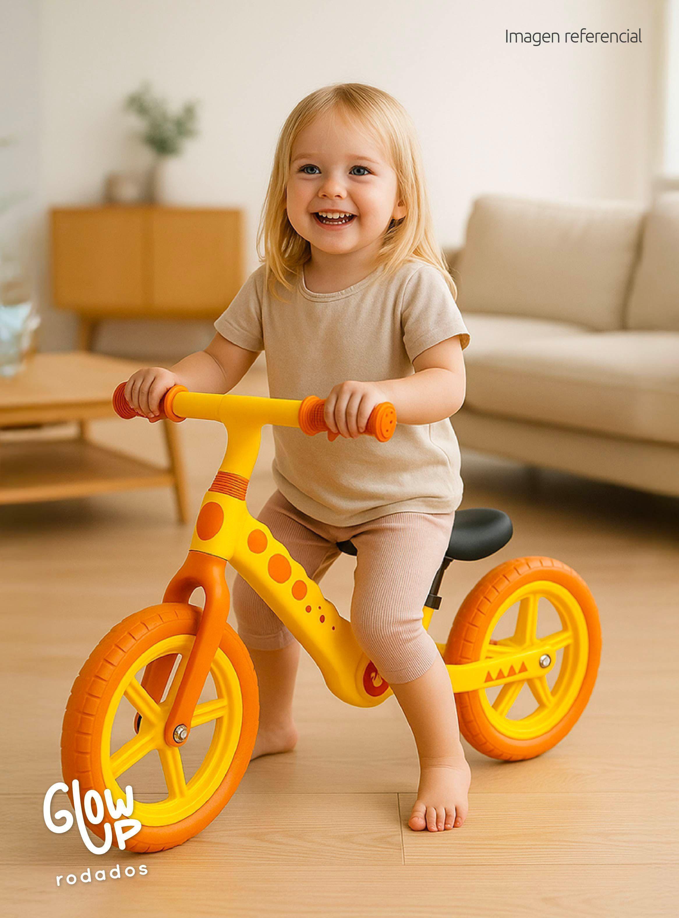 Bicicleta De Equilibrio Infantil Shgat Gira Amarilla Glowup-6