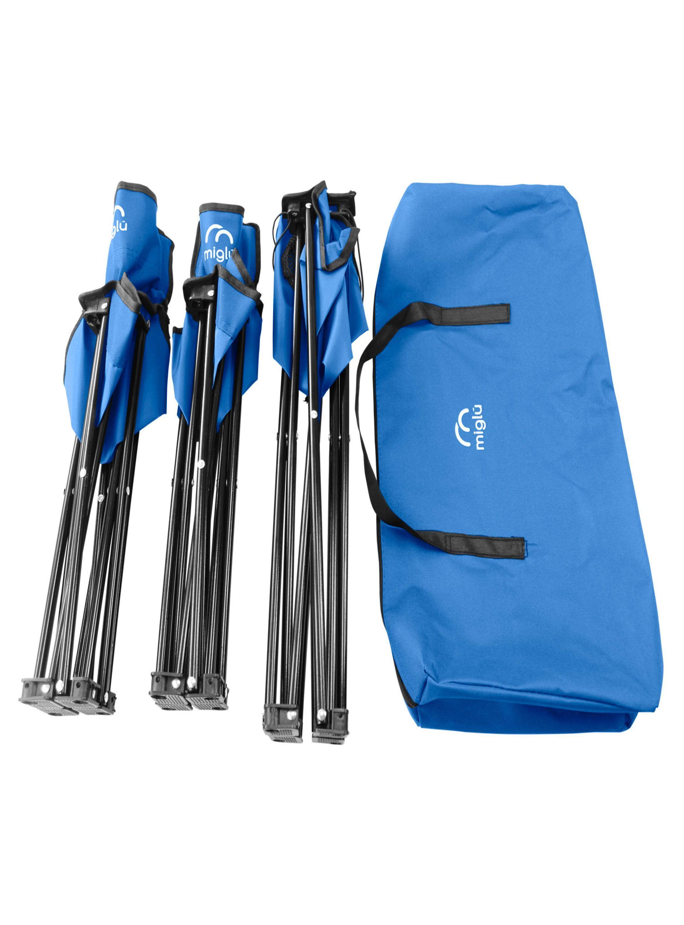 Mesa con 2 Sillas Plegables Azul-2