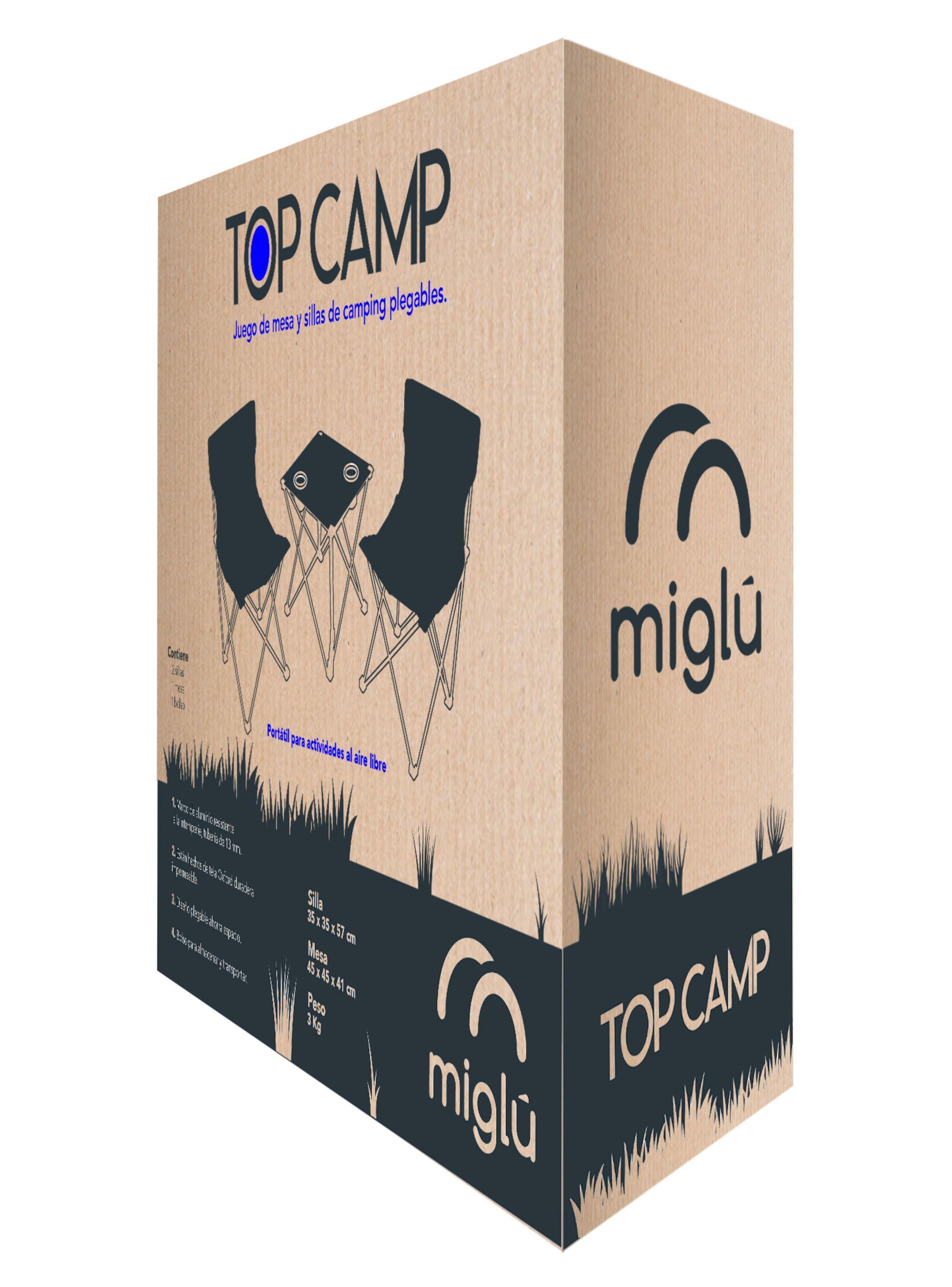 Mesa con 2 Sillas Plegables Azul-6