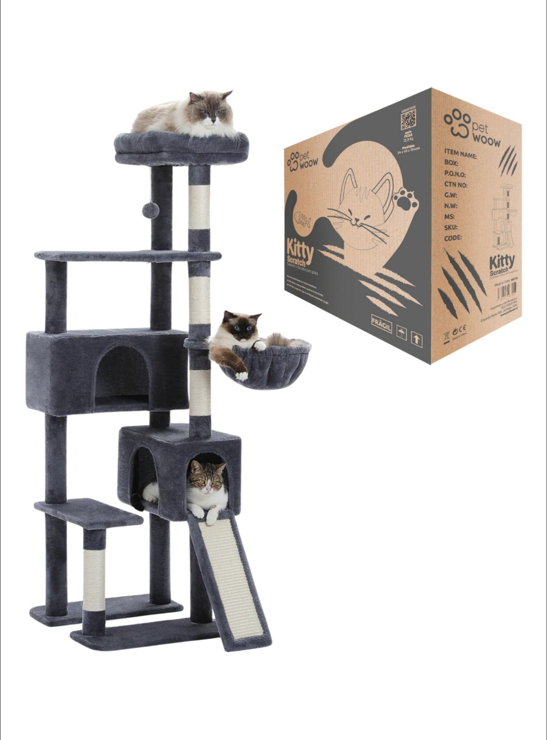 Torre rascador para gatos XXL gimnasio árbol con hamaca-0