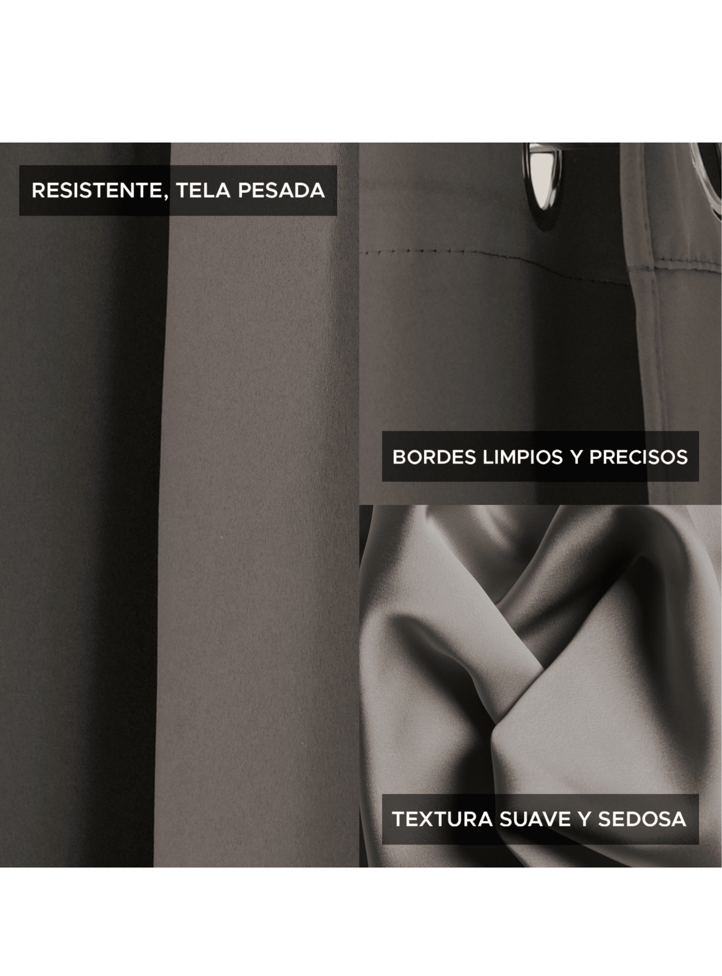 Cortina de Tela Blackout Gris Grafito Vincenzi 140x220-2