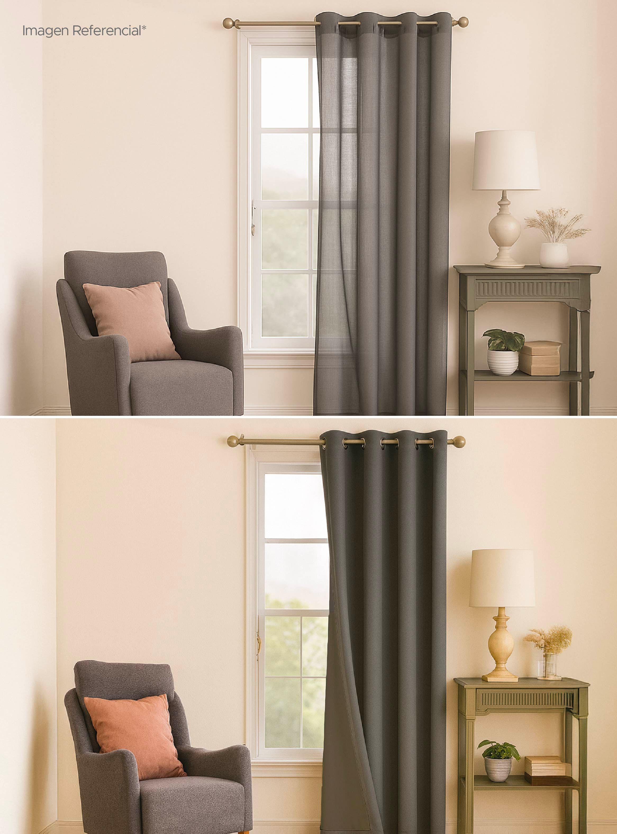 Cortina de Tela Blackout Gris Grafito 140x220 cm Vincenzi -6