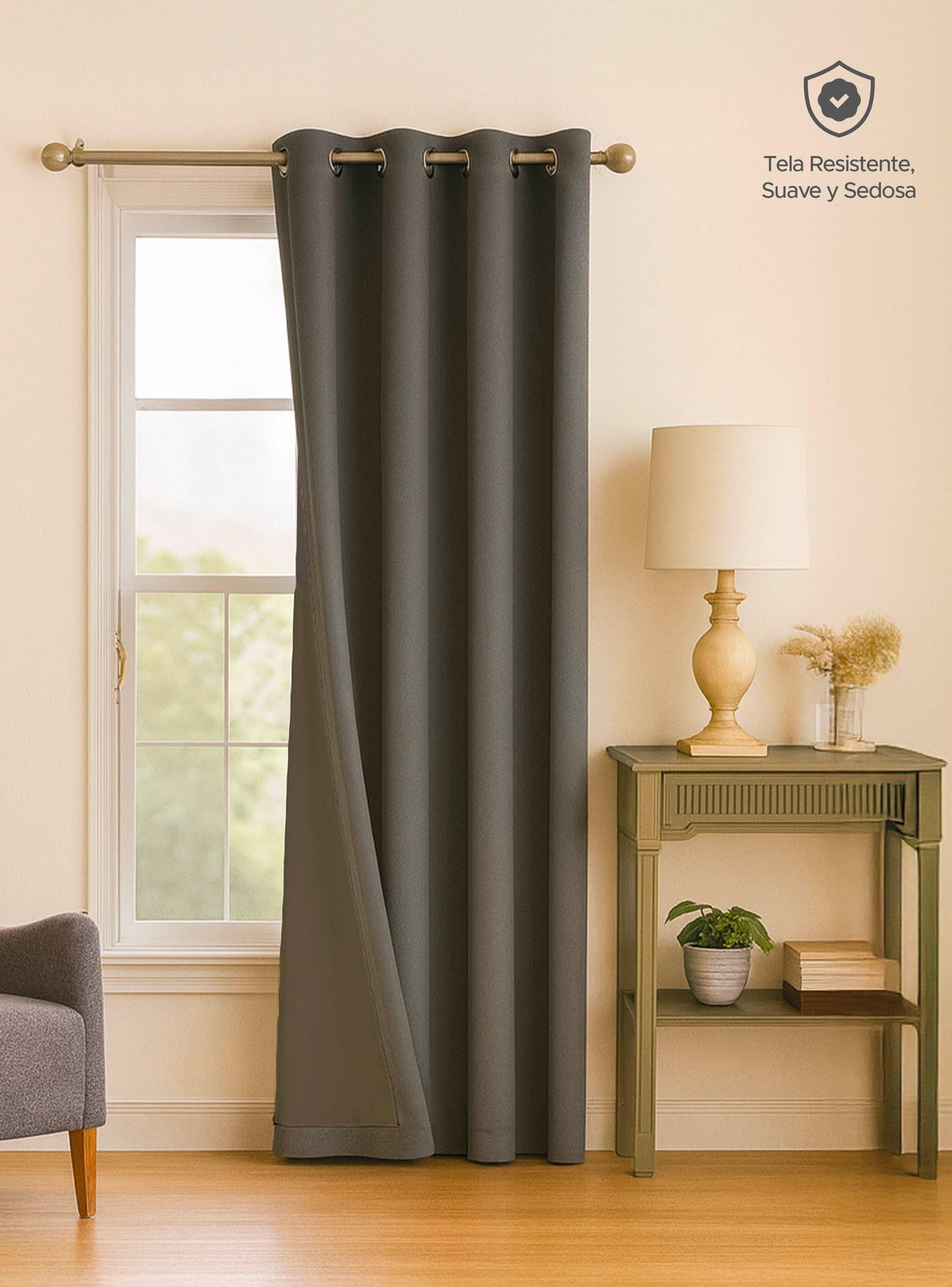 Cortina de Tela Blackout Gris Grafito 140x220 cm Vincenzi -7