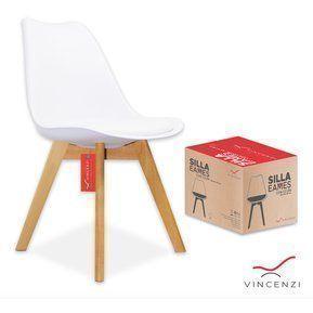 Set 4 Sillas Eames con Cojín Blanco Paris-4