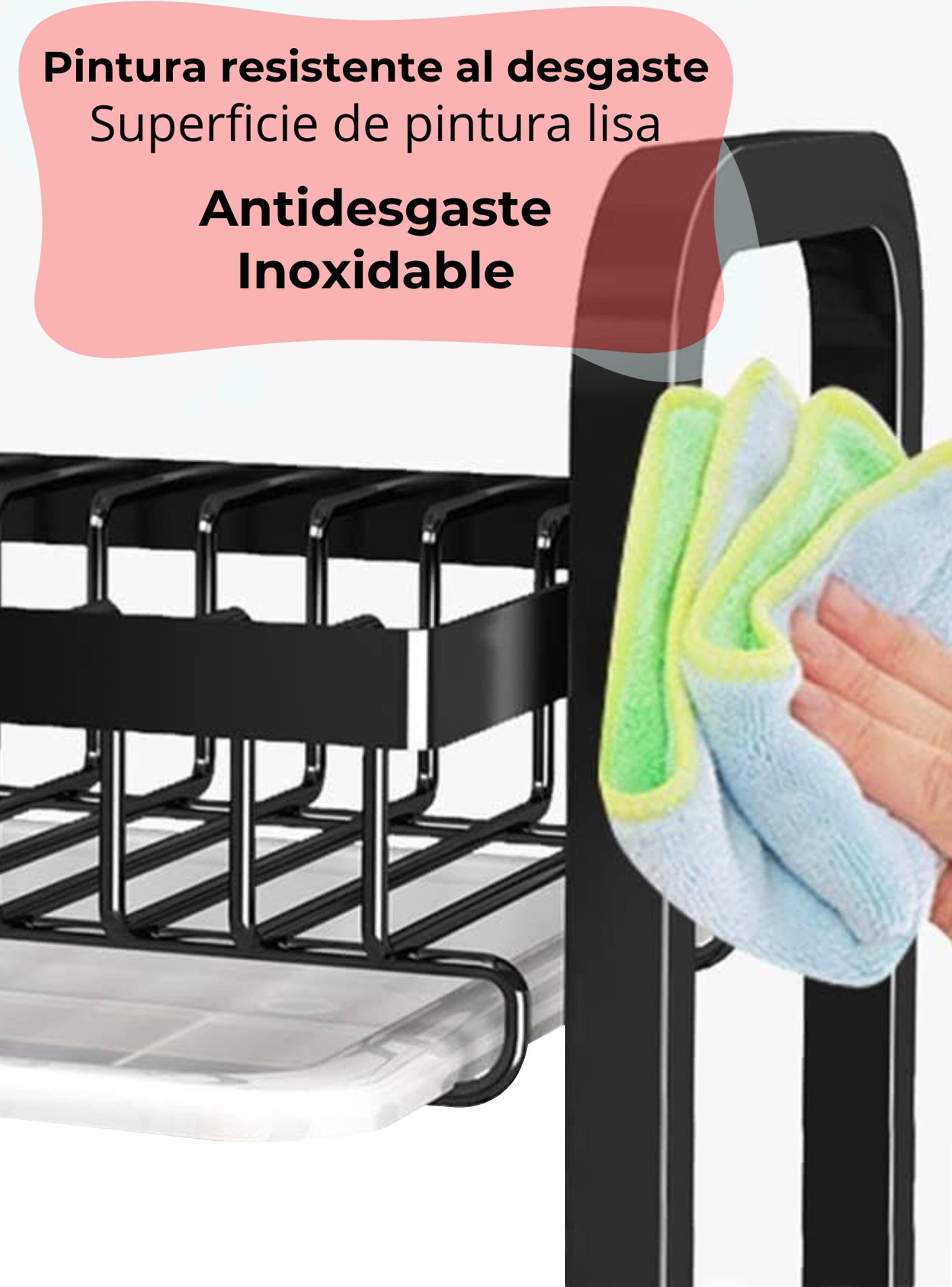 Escurridor platos secador loza inoxidable 2 niveles inox-5