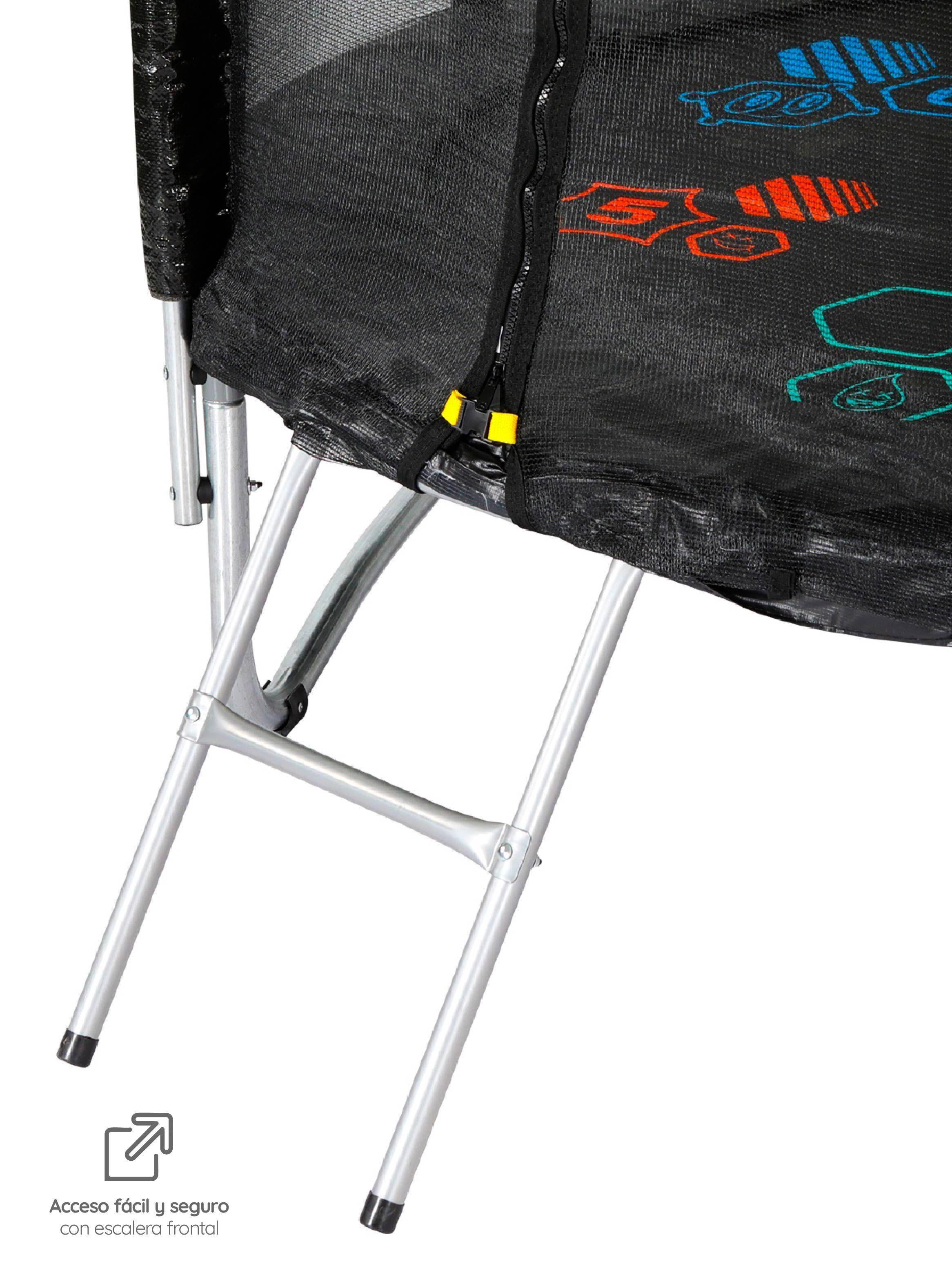 Cama Elástica 8ft 2.44 mts GlowUp Limited Edition Juegos de agua Malla y Escalera-4