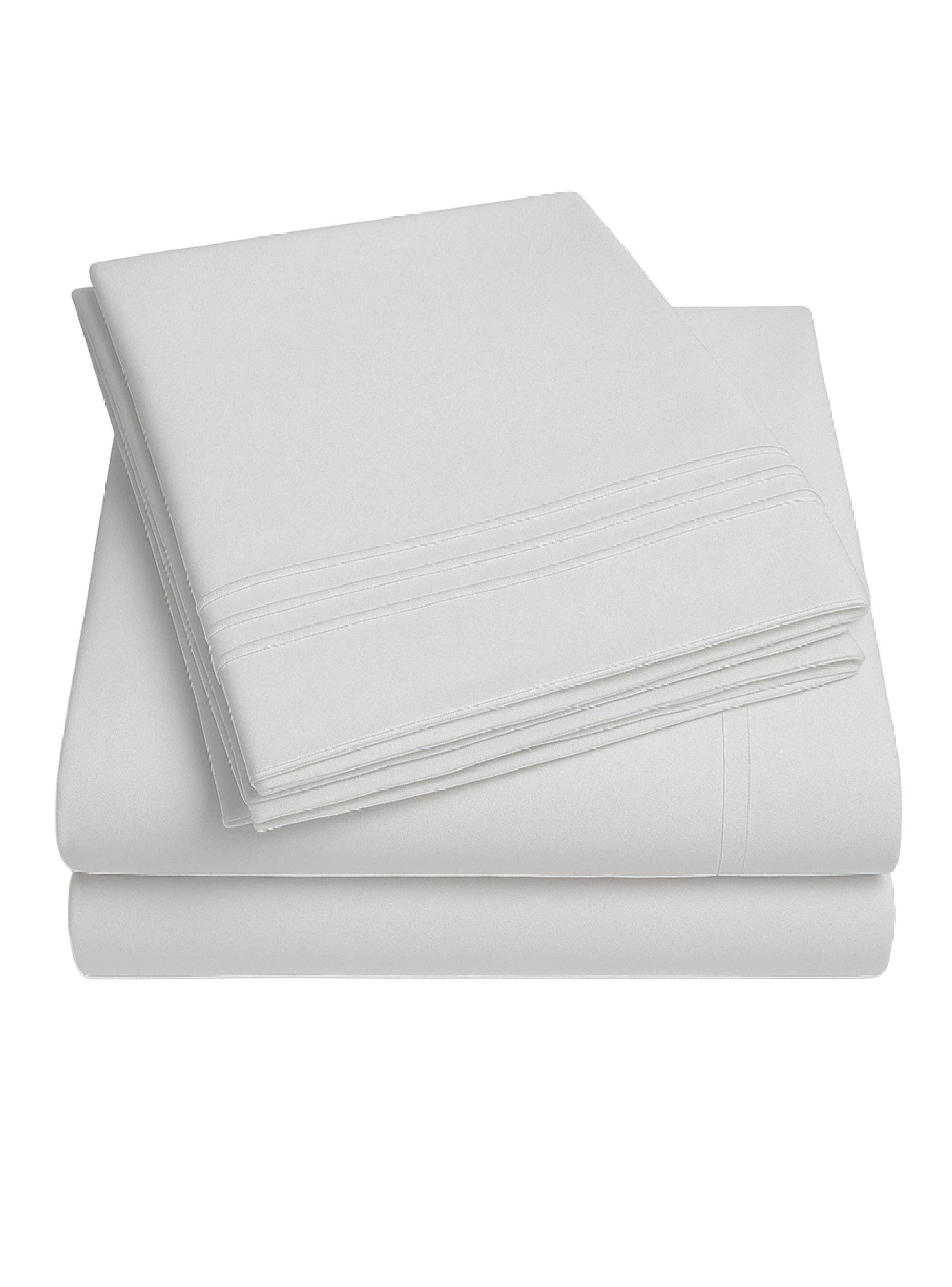 Juego De Sábanas Blanco 1800 Hilos Ultra Suave 2 plazas Vincenzi-0
