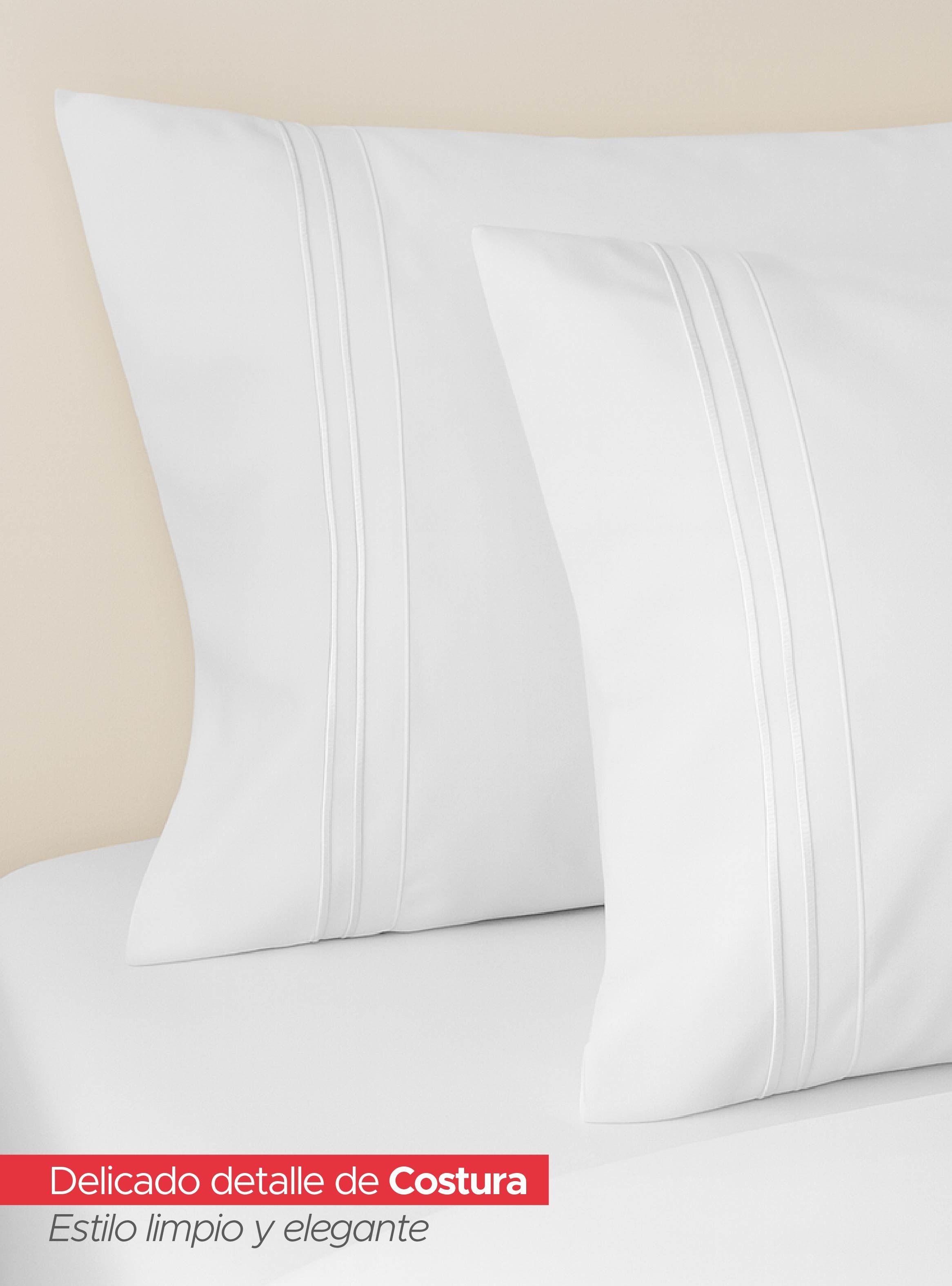 Juego De Sábanas Blanco 1800 Hilos Ultra Suave 2 plazas Vincenzi-4