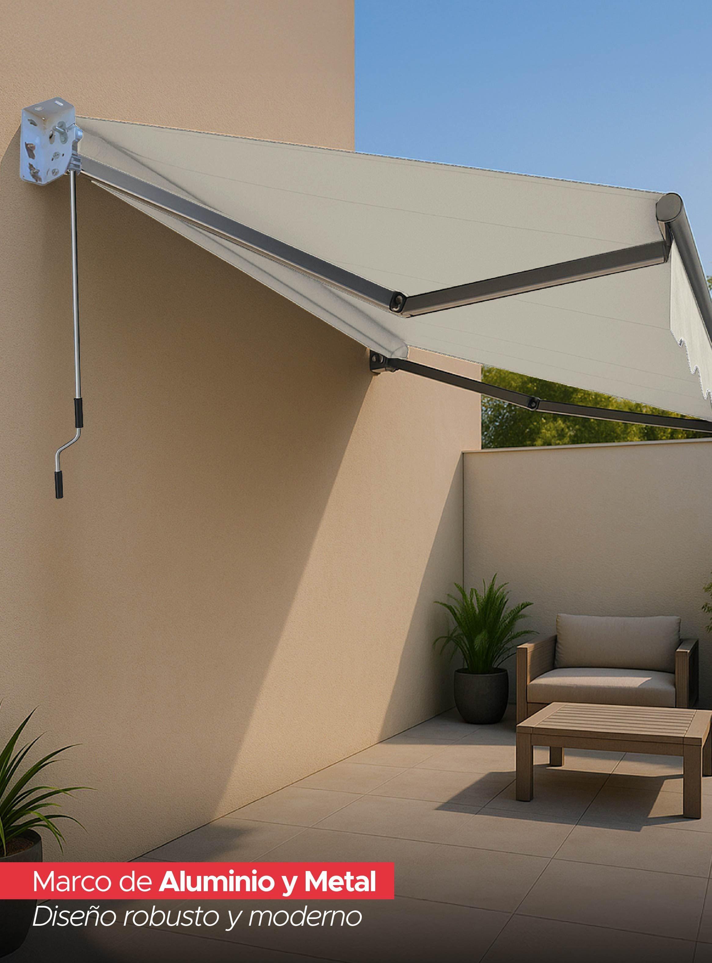 Toldo con brazo retractil Terrazas 4x2.5 Mts Blanco-4