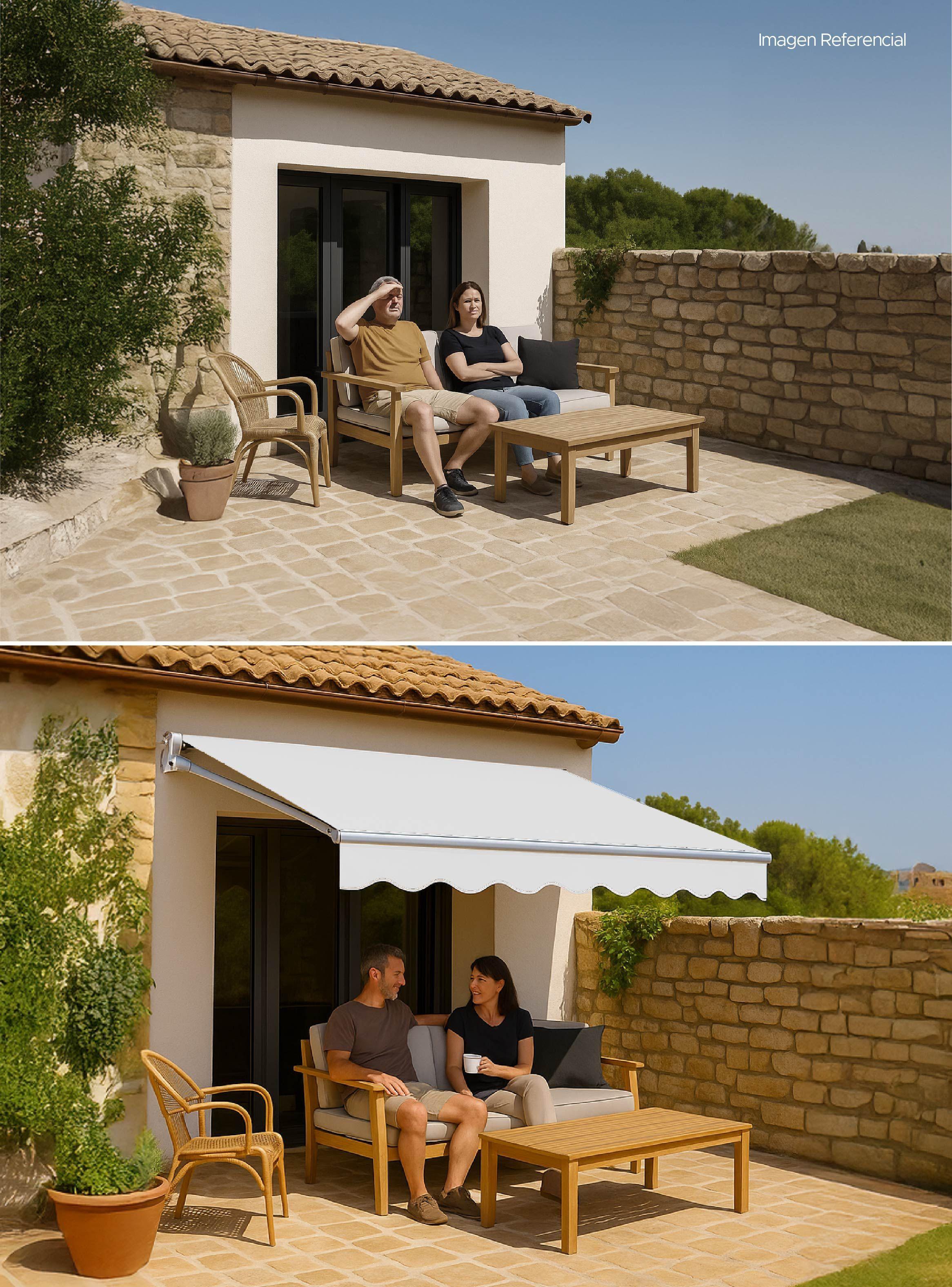 Toldo con brazo retractil Terrazas 4x2.5 Mts Blanco-5