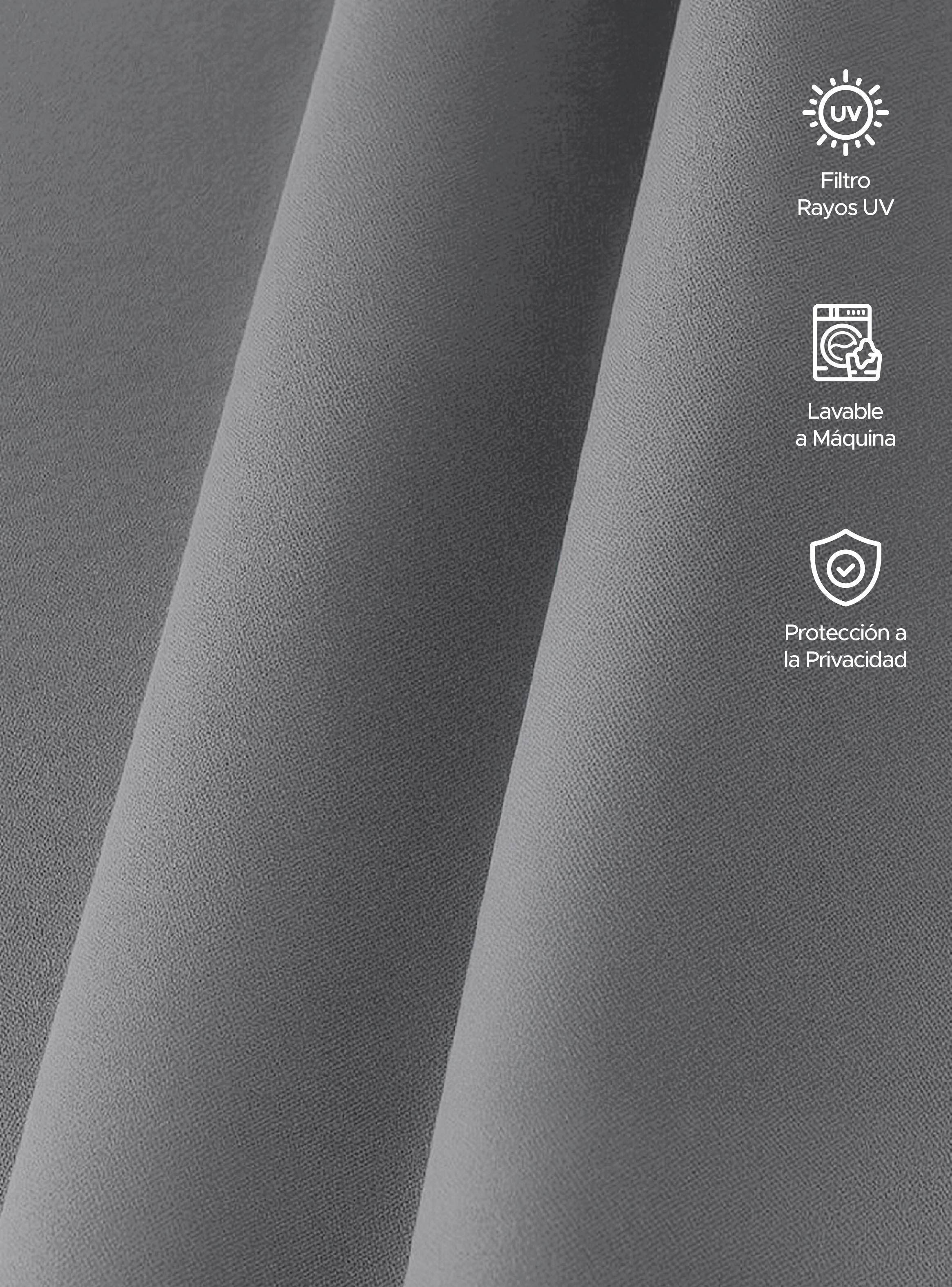 Cortina de Tela Blackout Gris + Velo Vincenzi 140x220-2