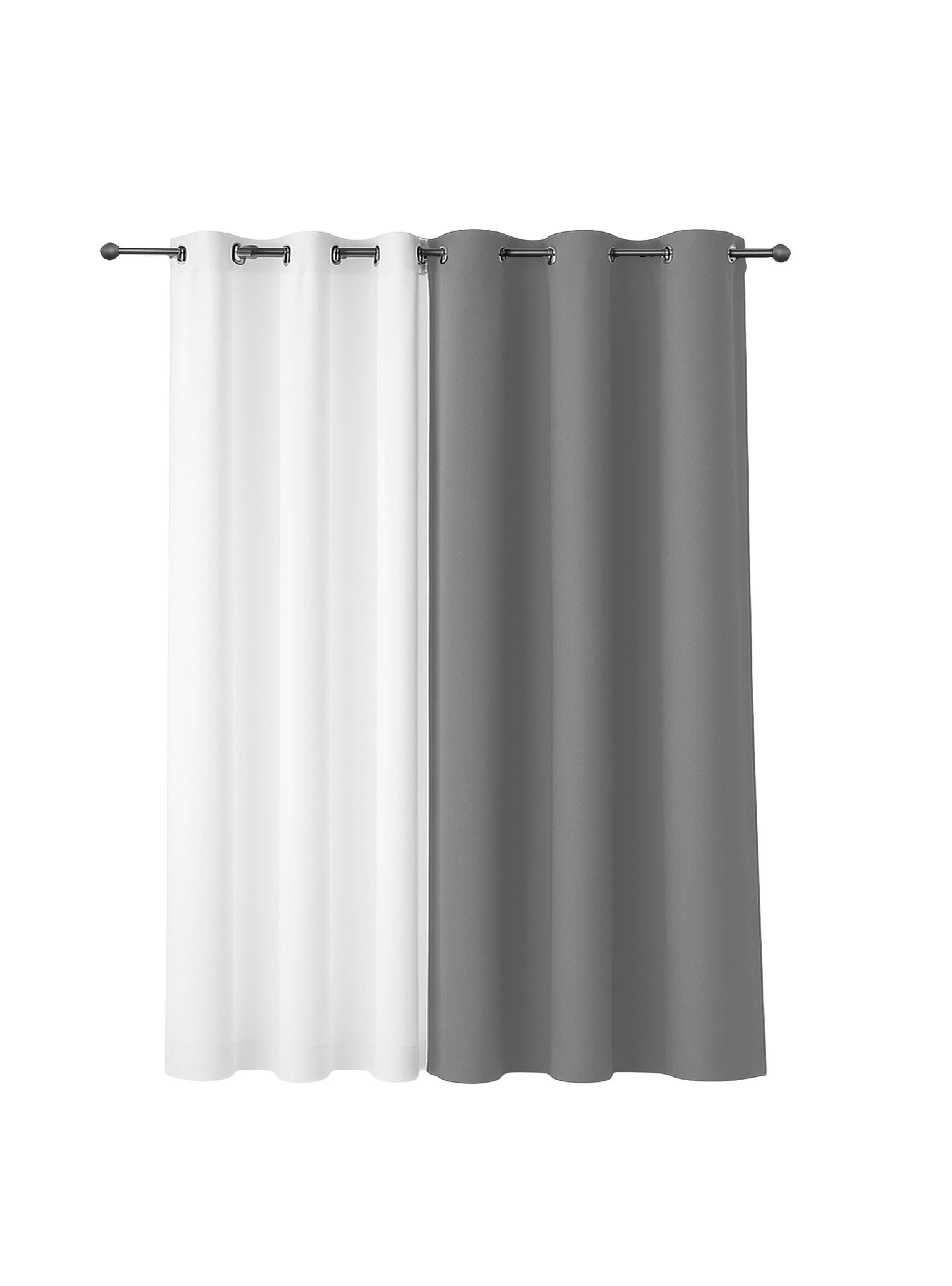 Cortina de Tela Blackout Gris + Velo Vincenzi 140x220-0