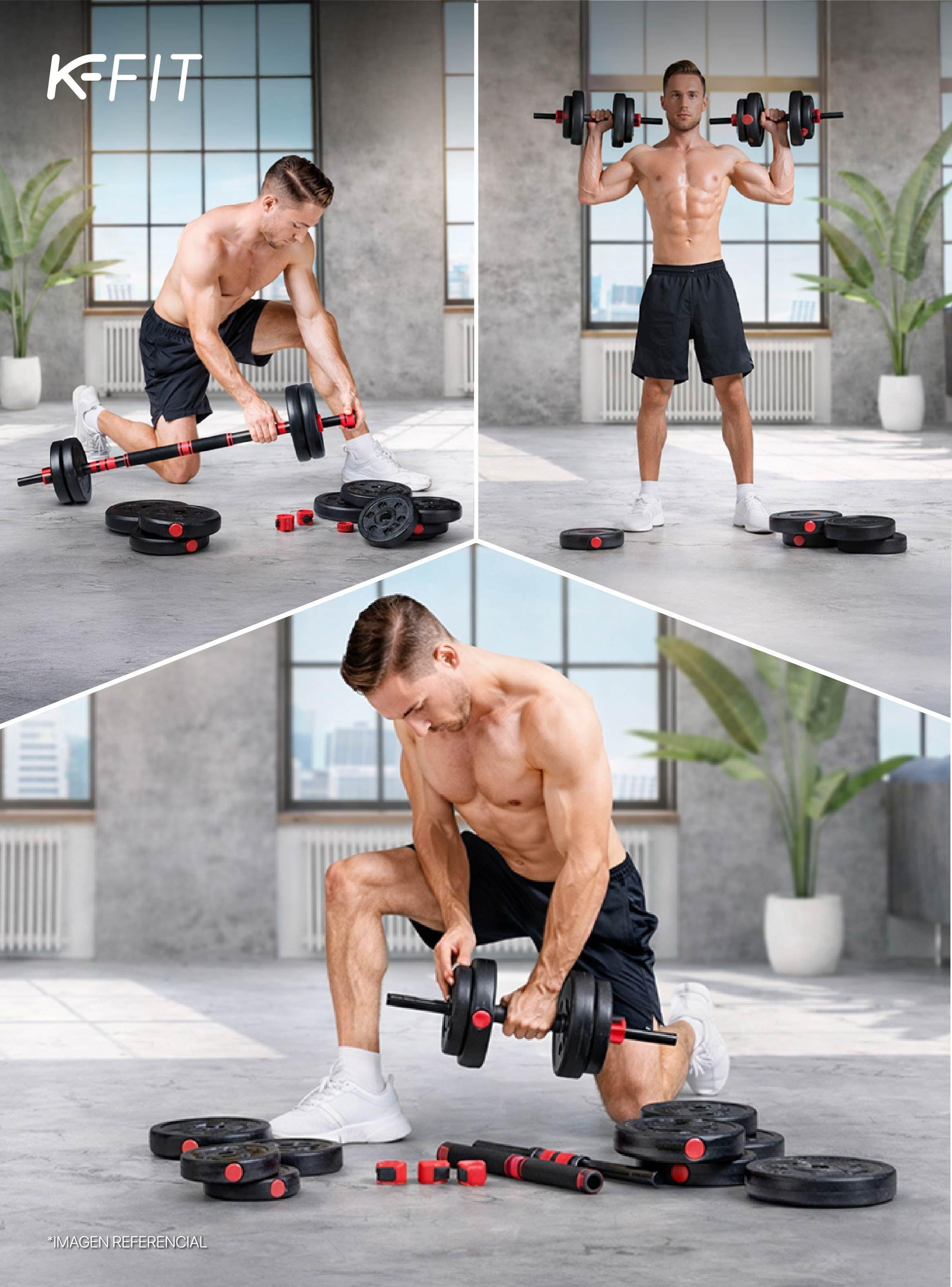 Set Mancuernas con Barra Ajustable 50Kg K-FIT-7