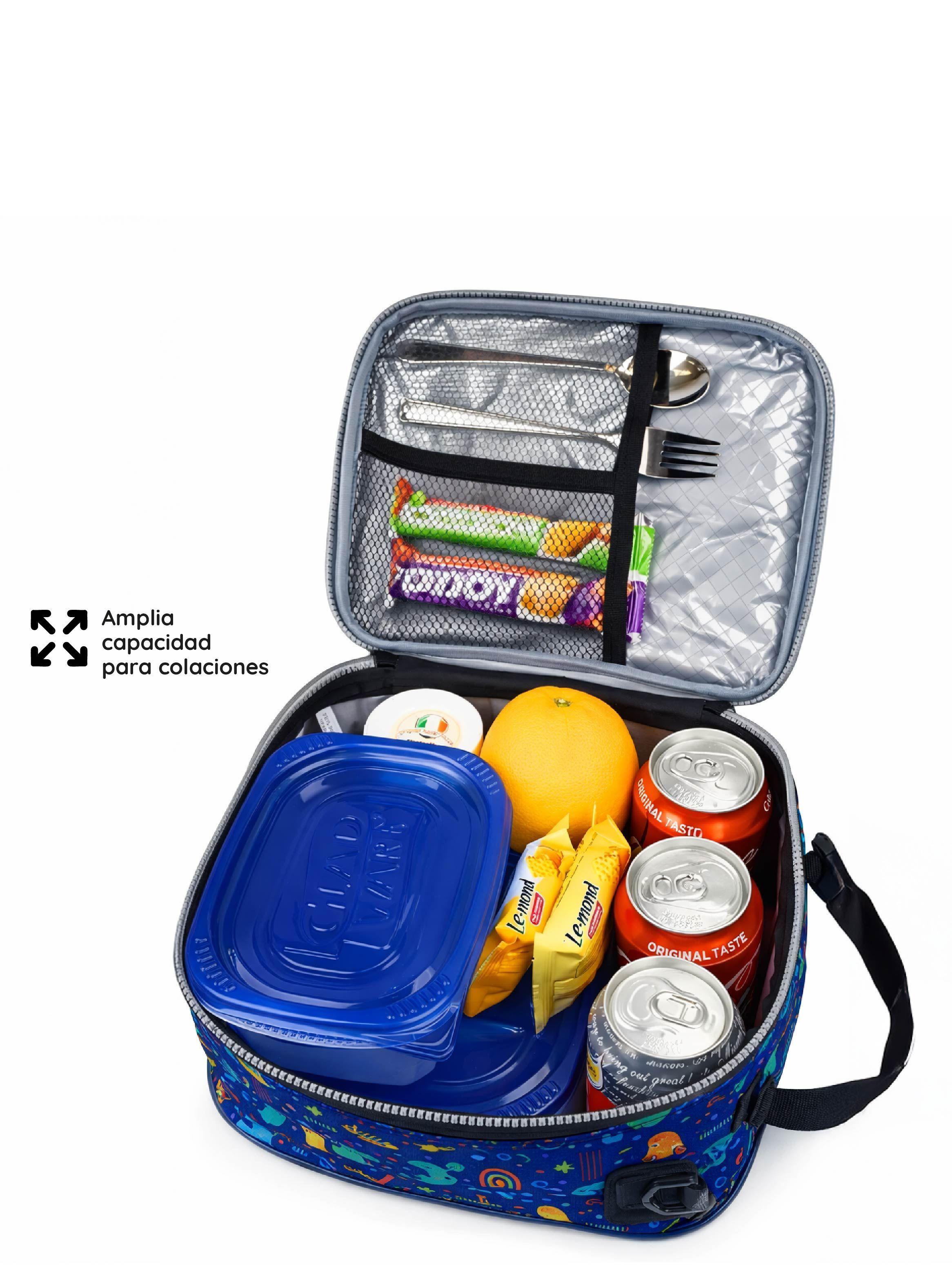 Lonchera térmica niño niña bolso lunch + morral Glowup-3