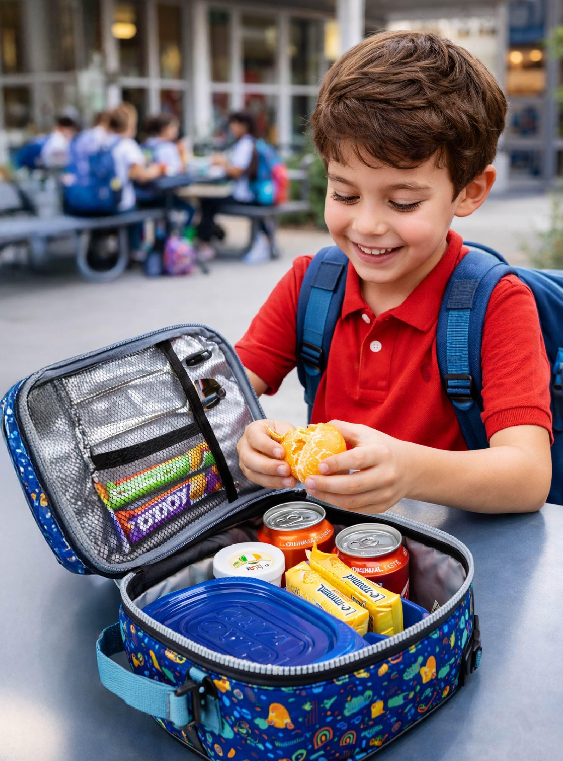 Lonchera térmica niño niña bolso lunch + morral Glowup-6