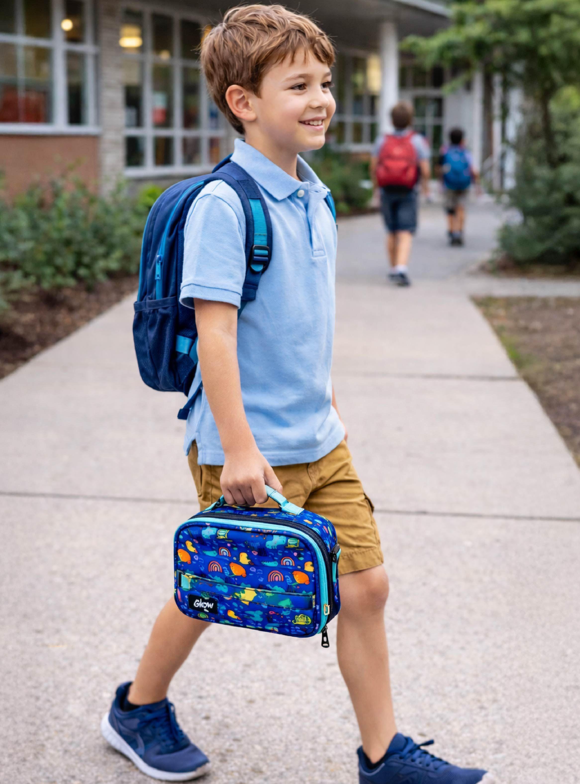 Lonchera térmica niño niña bolso lunch + morral Glowup-7