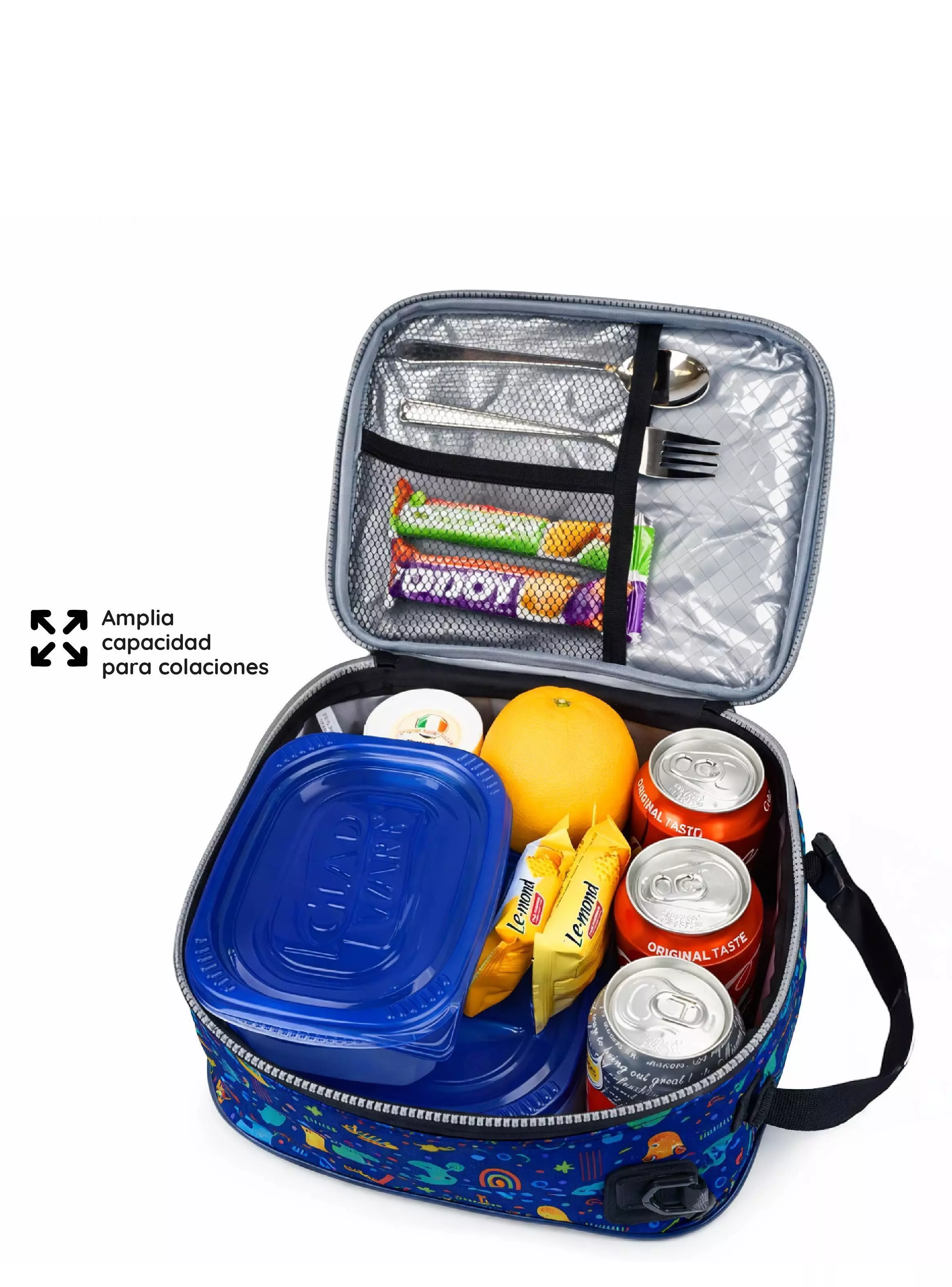 Lonchera térmica niño niña bolso lunch + morral Glowup-3