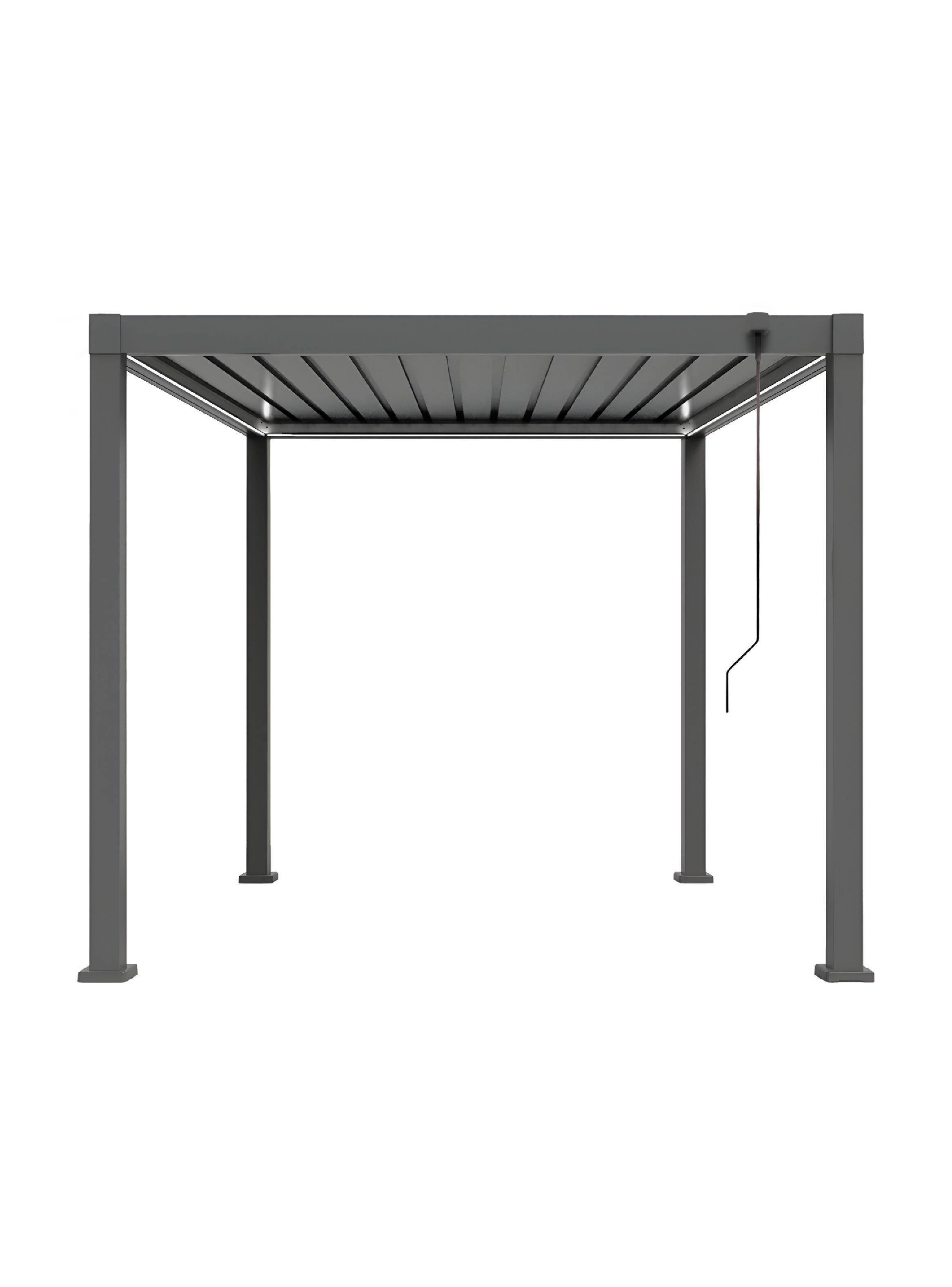 Pérgola Bioclimática 3x3 mts Arcadia Luz Led Solar Vincenzi-0