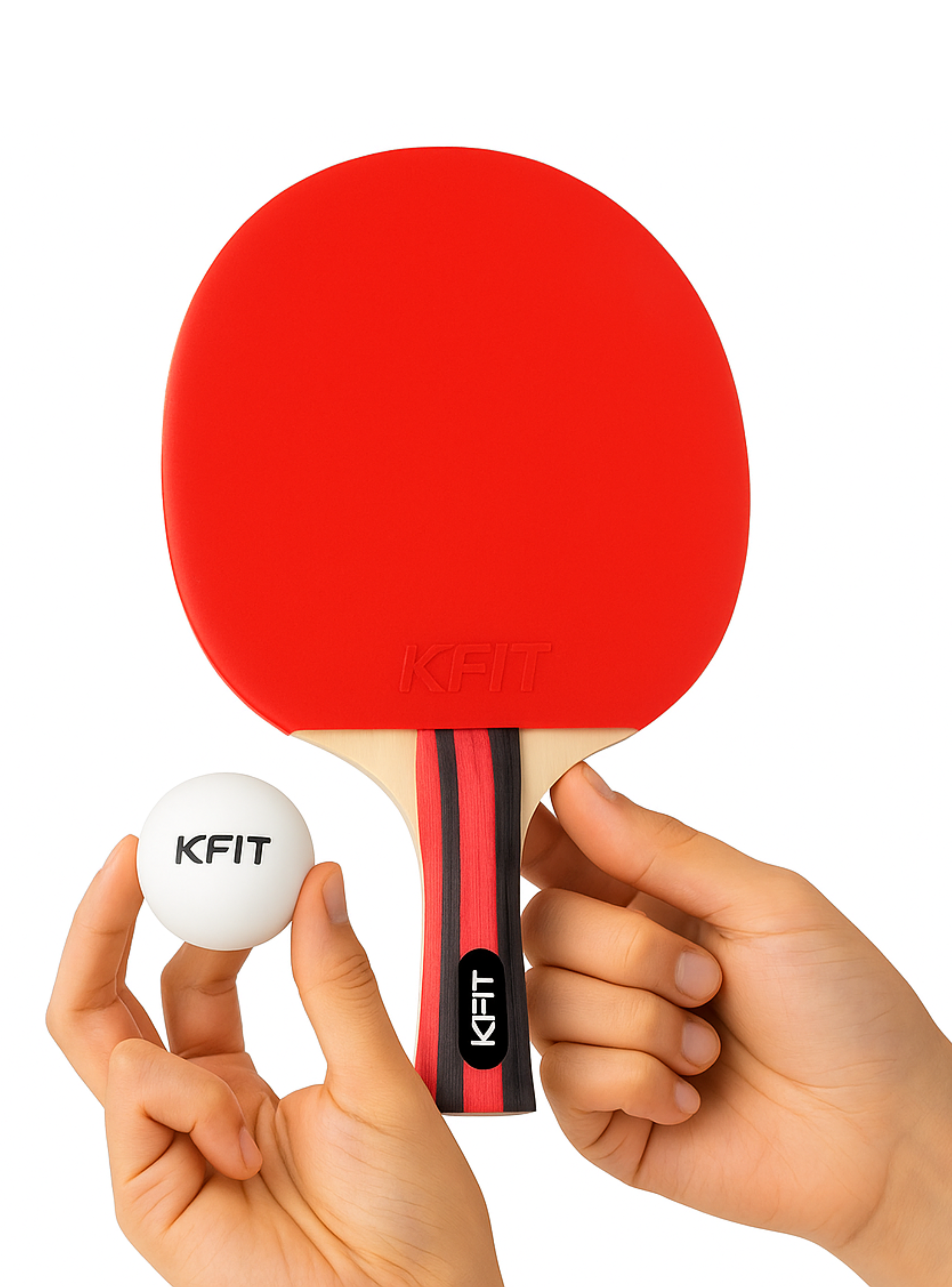 Pack de 4 Paletas Ping Pong + 12 Pelotas Naranjas y Blancas K-Fit-7