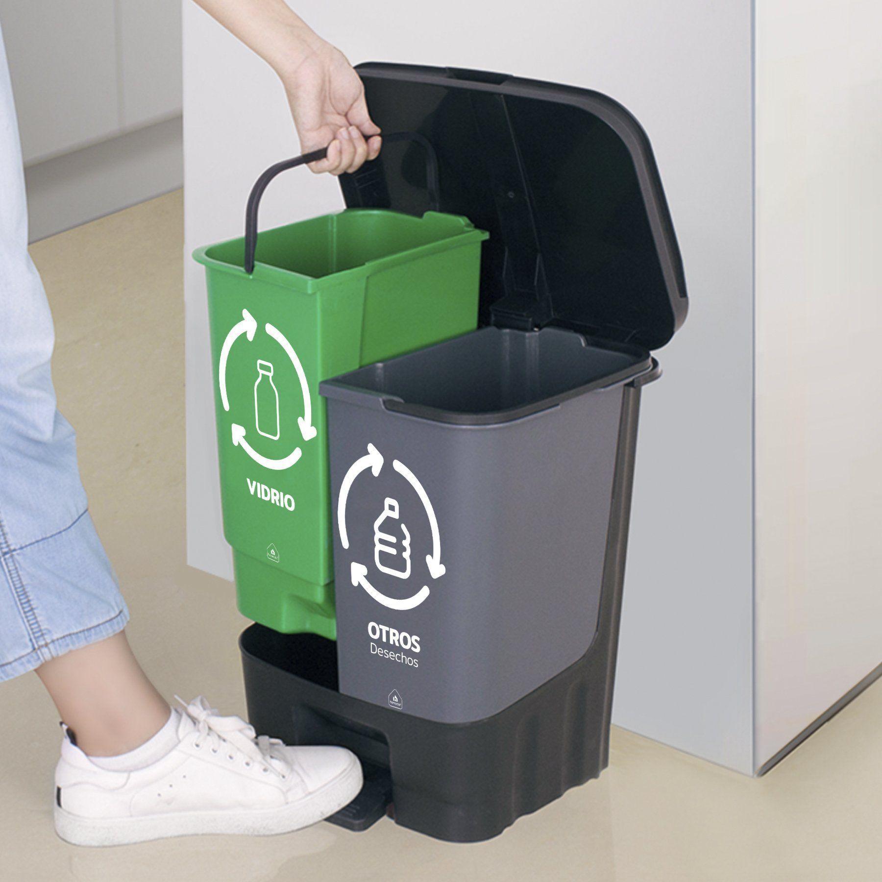 Basureros de Reciclaje 40L Vidrio y Otros Desechos-4