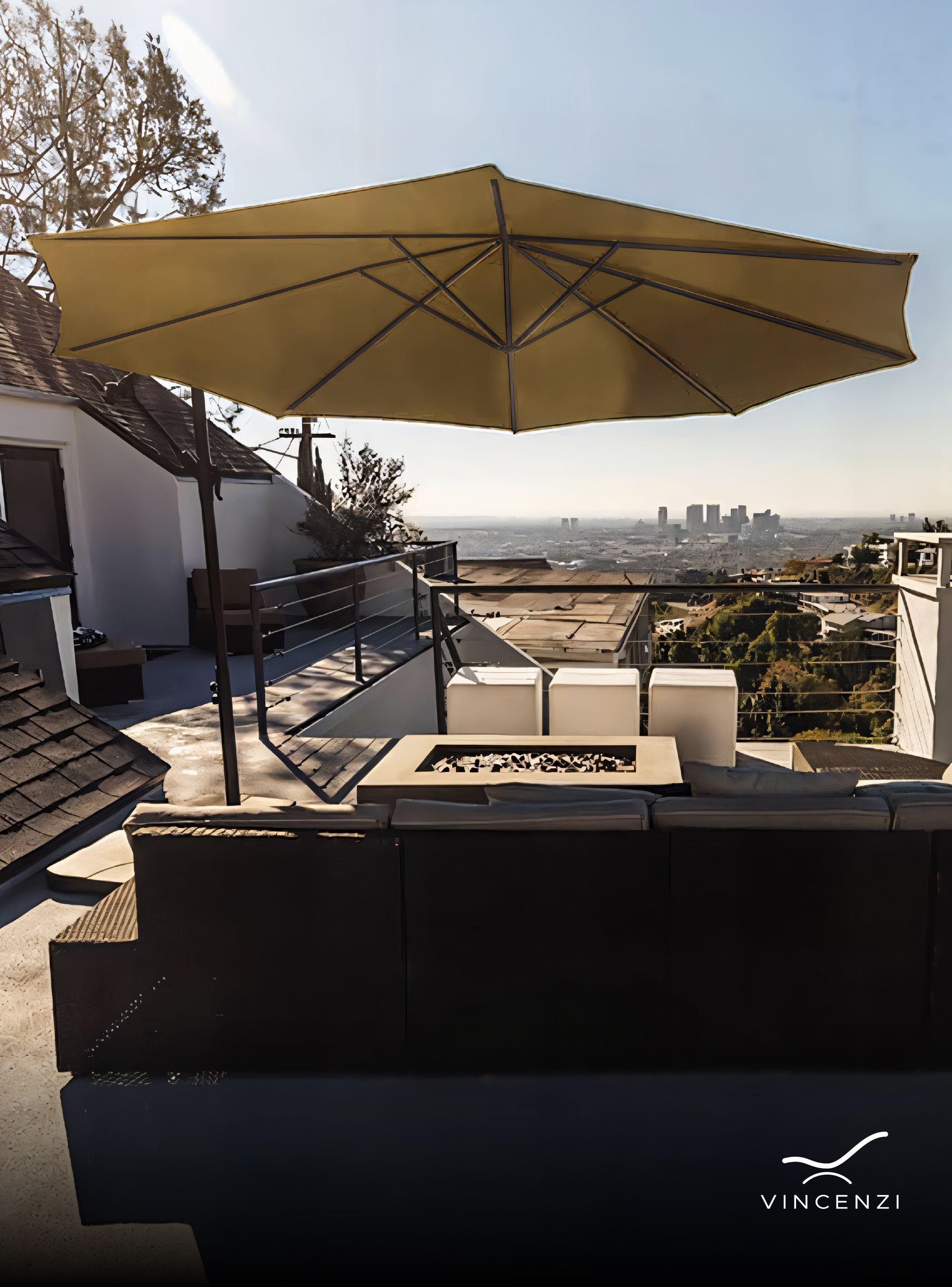 Quitasol sombrilla lateral terraza 3x3 gris khaki-3